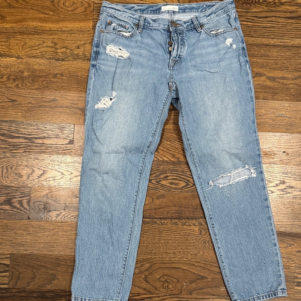 AT Loft Boyfriend Distressed Light Blue Jeans 29/8